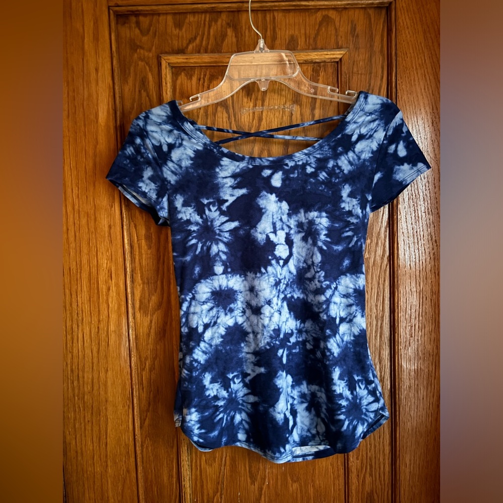 No Boundaries Blue and White Fitted T-Shirt